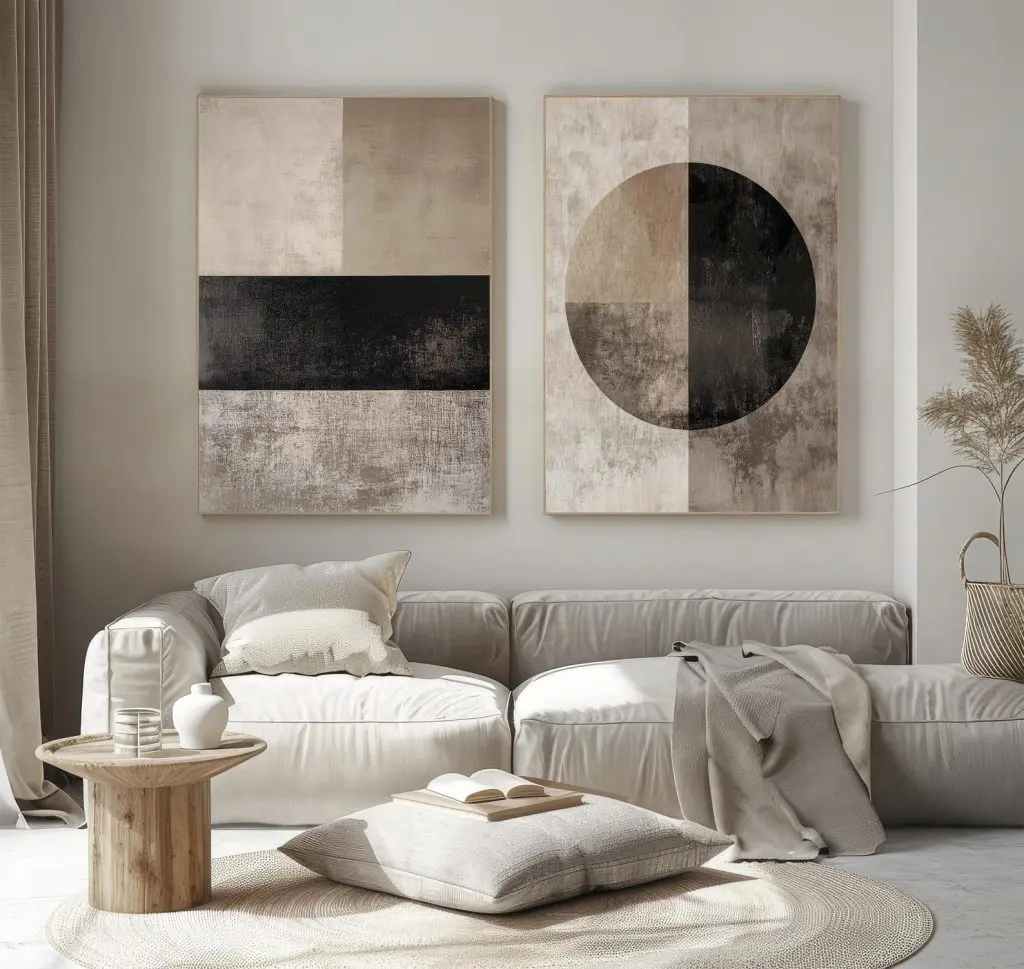 تابلو مدرن هندسی دو تکه