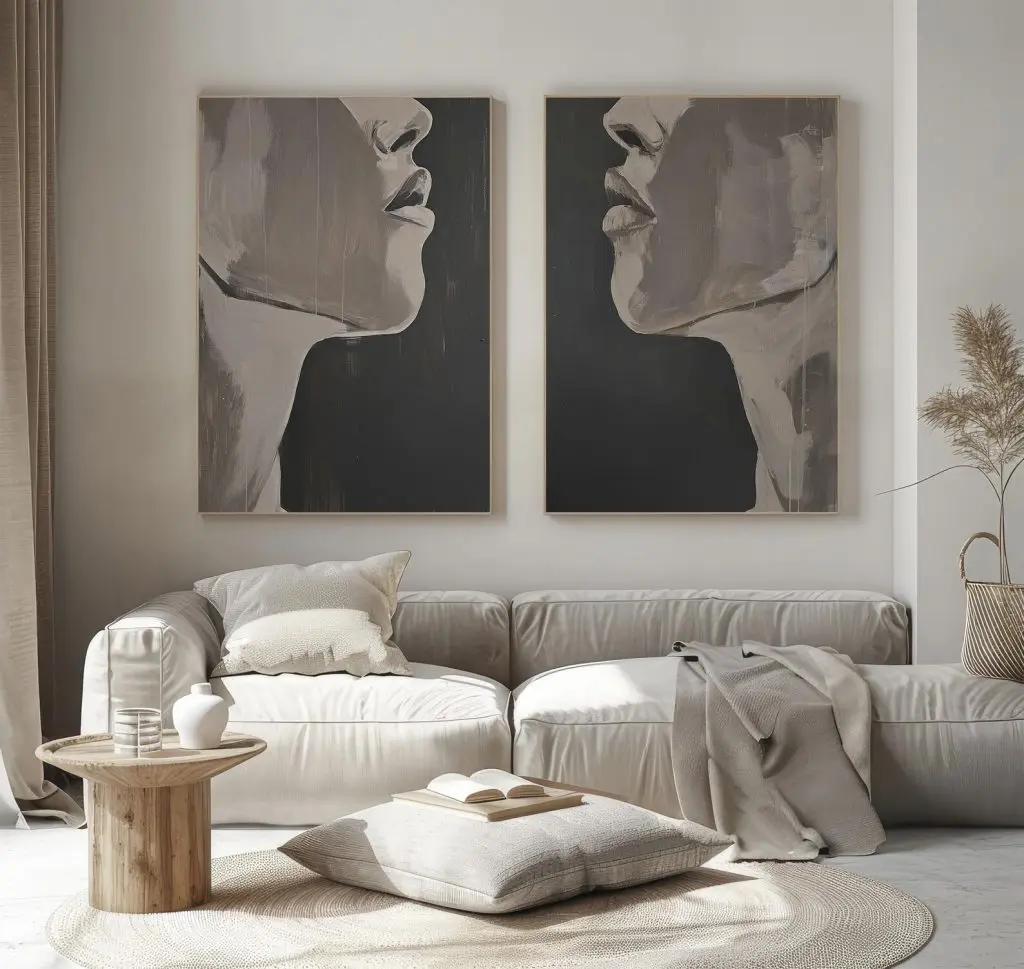 تابلو چهره زن و مرد دو تکه