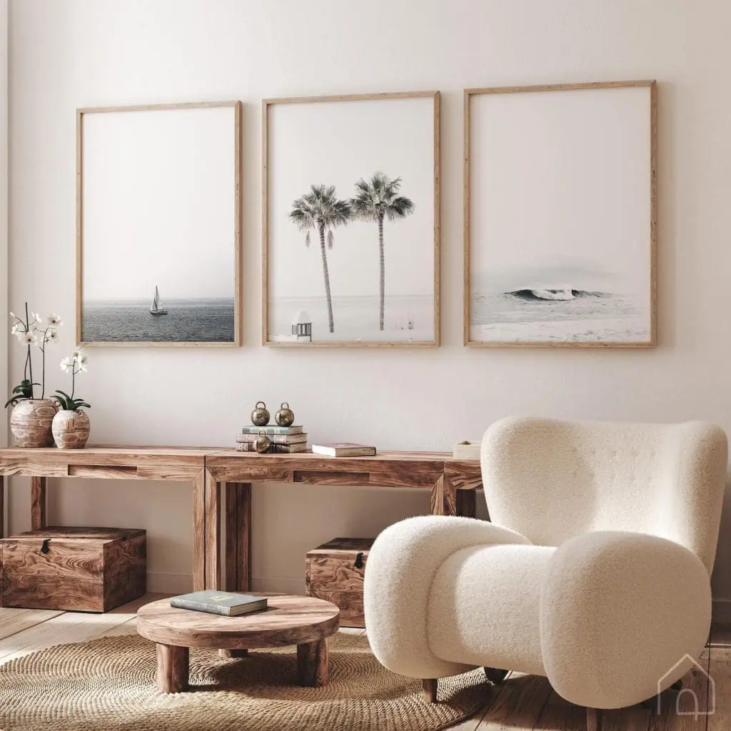 ست ۳ تکه تابلو دکوراتیو ساحل آرام