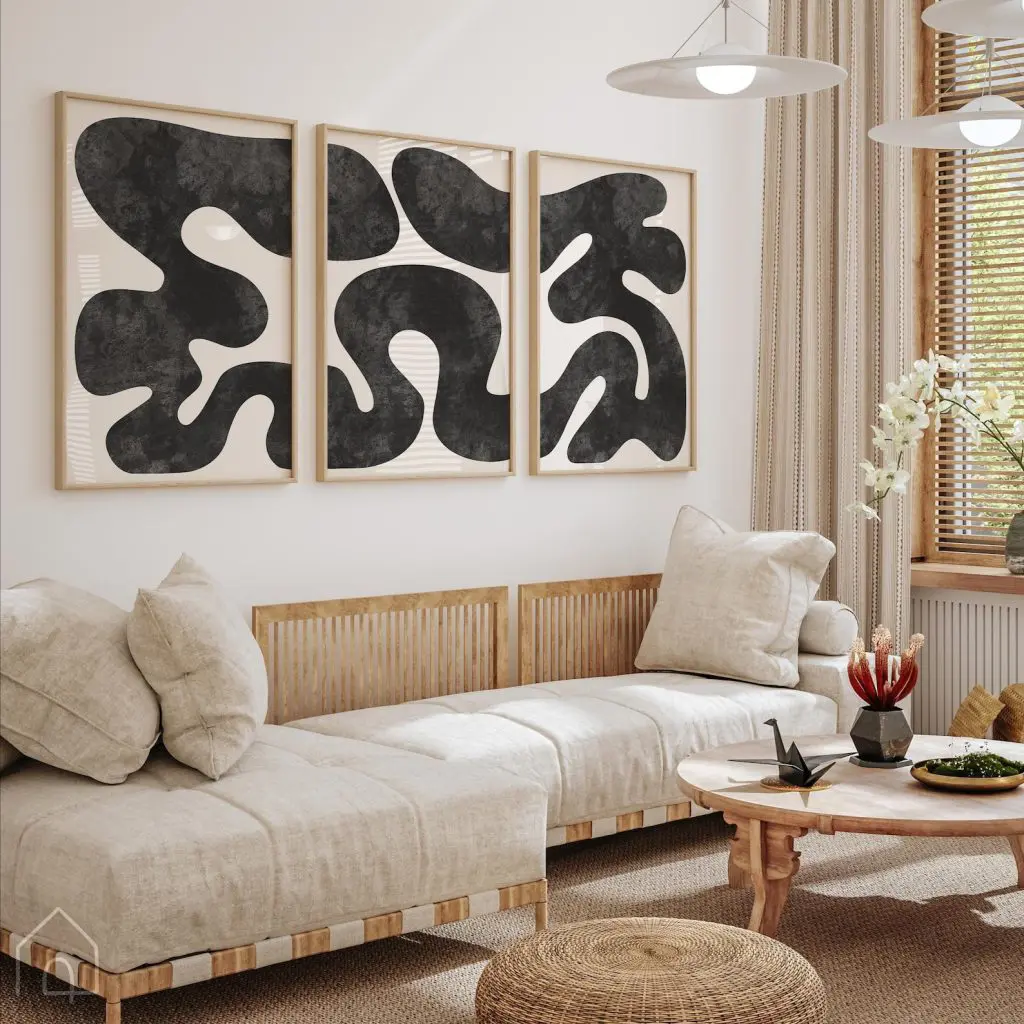 ست ۳ تایی تابلو دکوراتیو اشکال ارگانیک