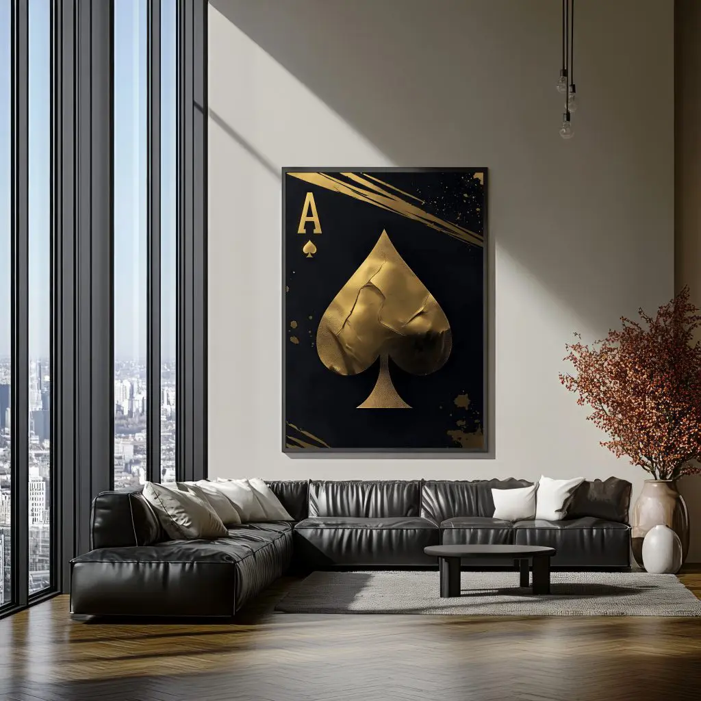 تابلو دکوراتیو آس پیک طلایی