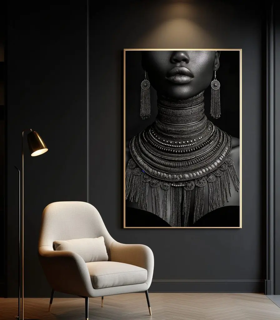 تابلو دکوراتیو مدرن طرح پرتره باشکوه یک زن