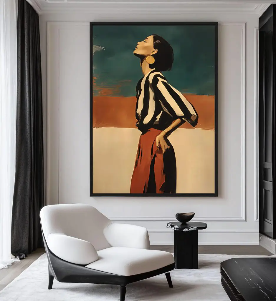 تابلو دکوراتیو بانوی مدرن انتزاعی