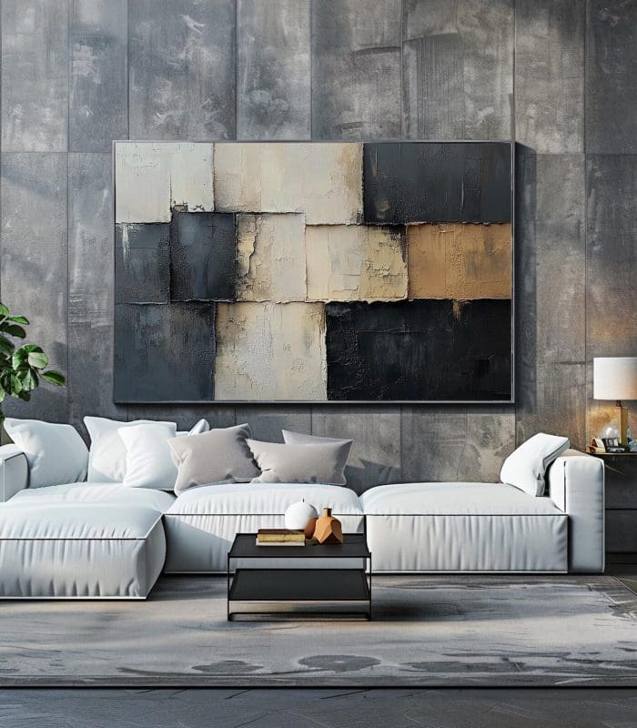 تابلو دکوراتیو مدرن انتزاعی بافتی رنگارنگ