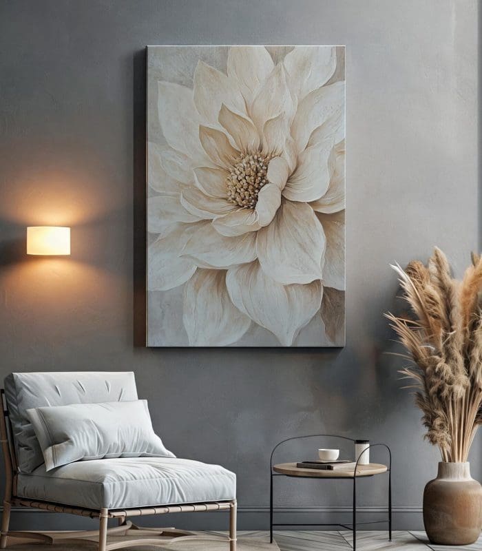 تابلو دکوراتیو گل کرمی مینیمال