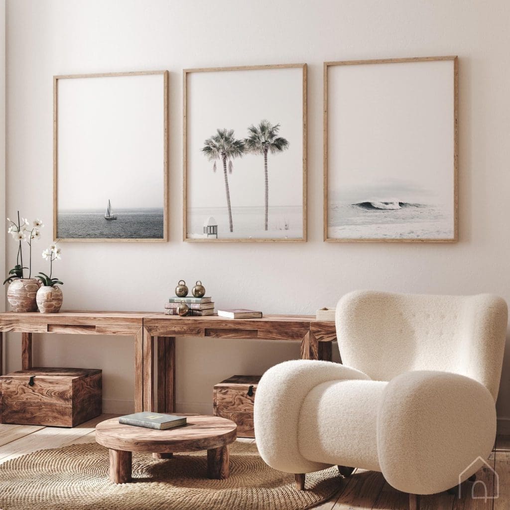 ست ۳ تکه تابلو دکوراتیو ساحل آرام