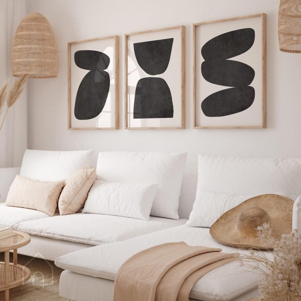 تابلو دکوراتیو دو تکه اشکال مینیمال