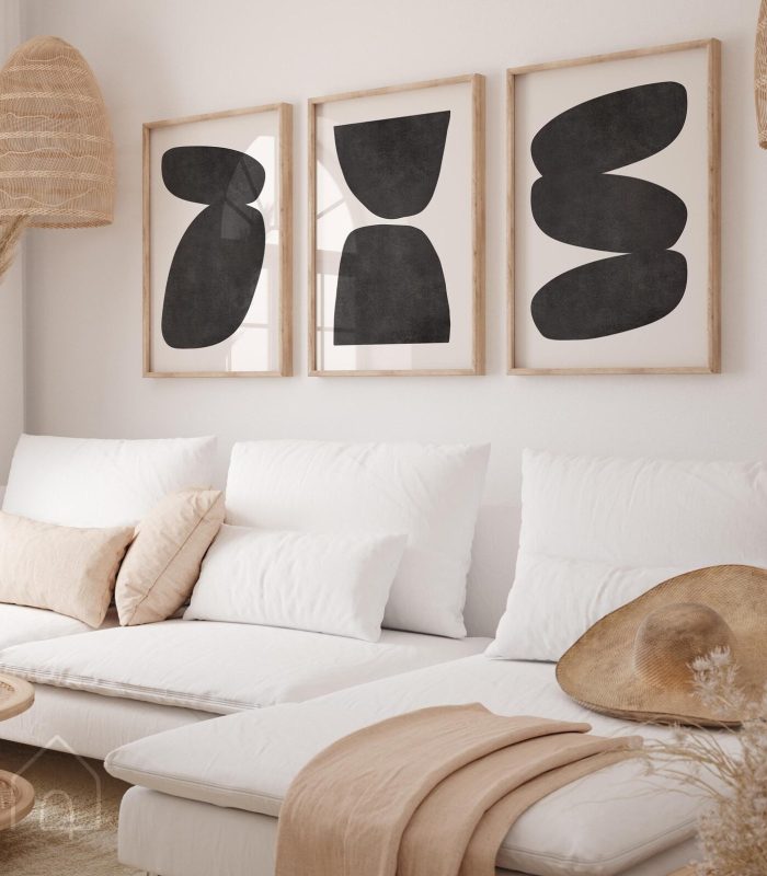 تابلو دکوراتیو دو تکه اشکال مینیمال