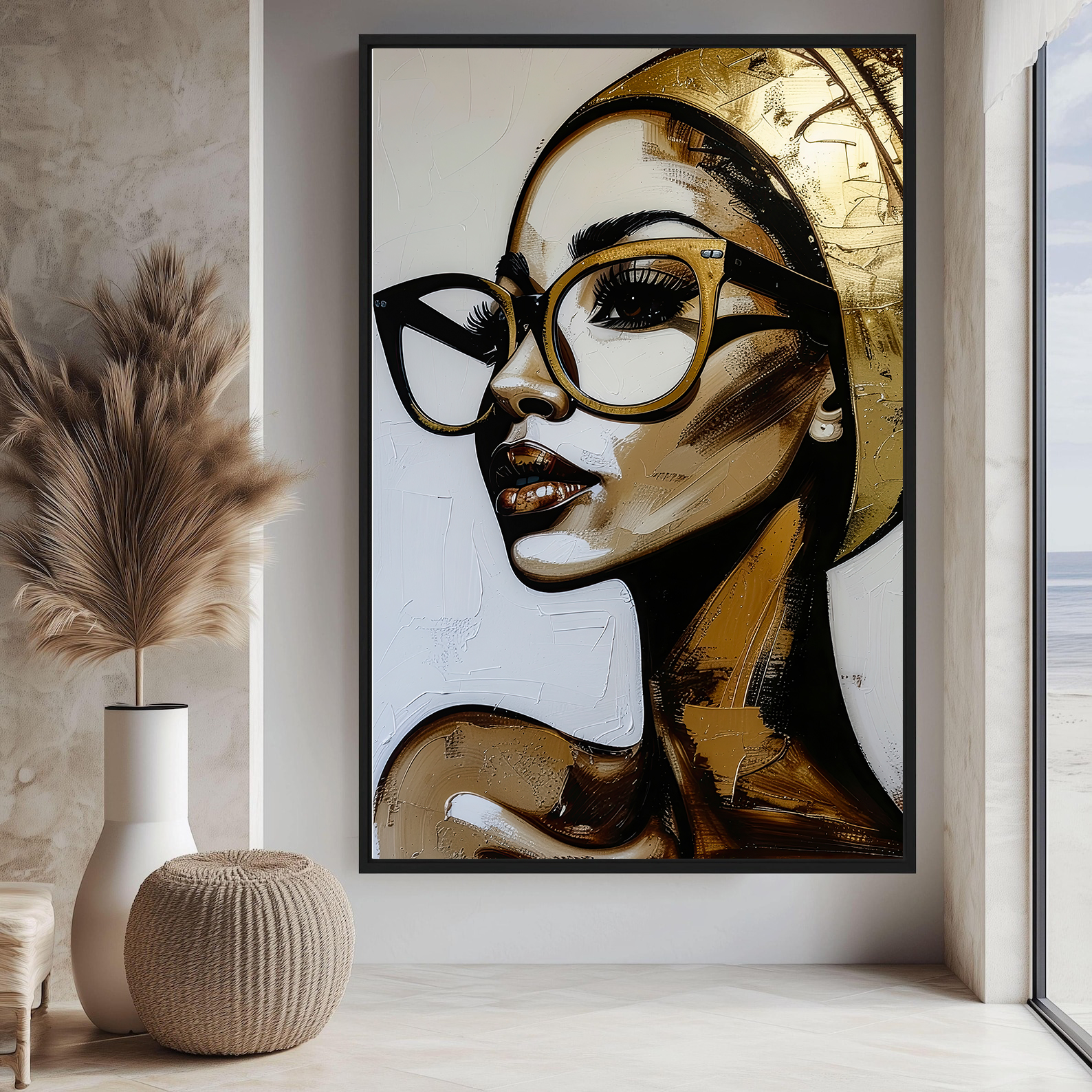 تابلو دکوراتیو بانوی طلایی