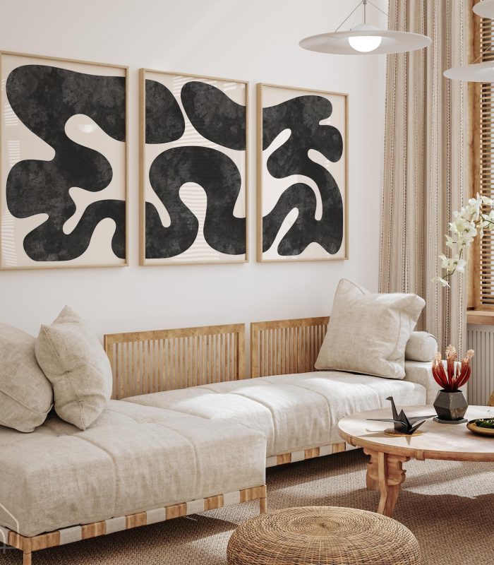 ست ۳ تایی تابلو دکوراتیو اشکال ارگانیک