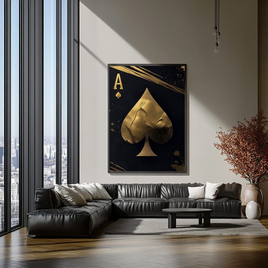 تابلو دکوراتیو آس پیک طلایی