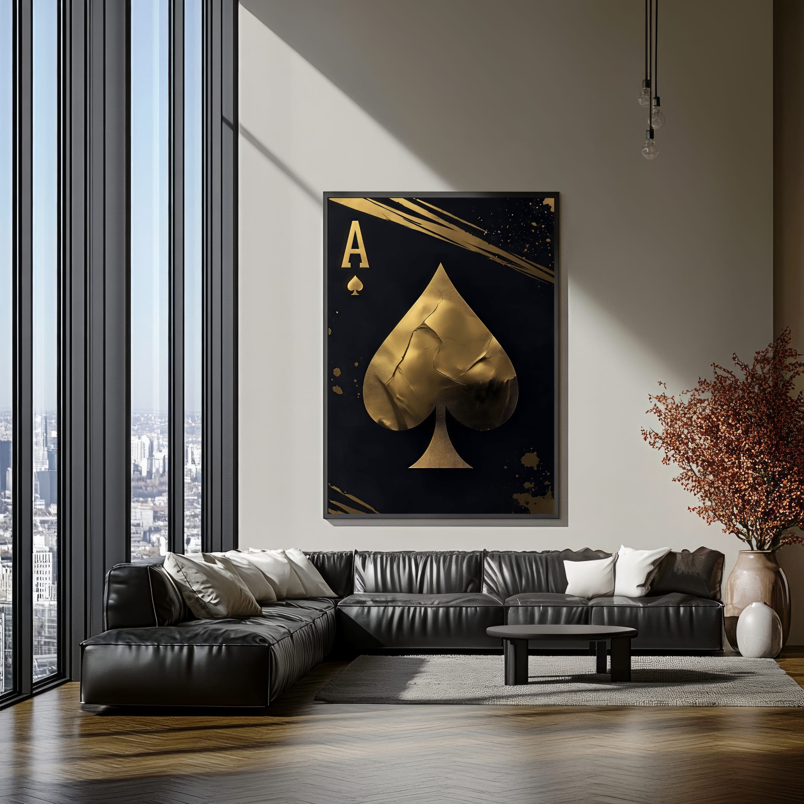 تابلو دکوراتیو آس پیک طلایی