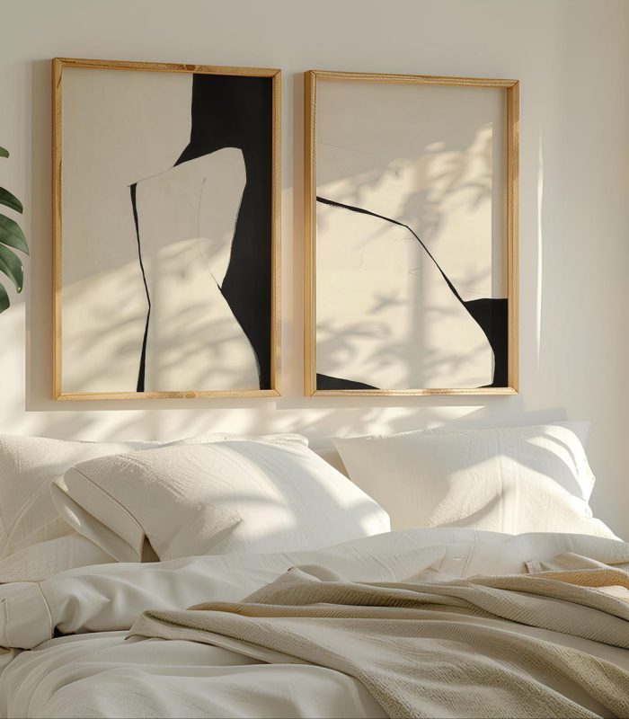 ست 2 تایی تابلو دکوراتیو اشکال انتزاعی