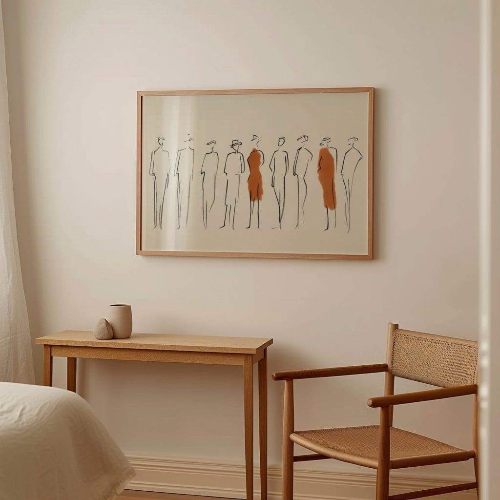 تابلو دکوراتیو مینیمال جمعیت خاموش