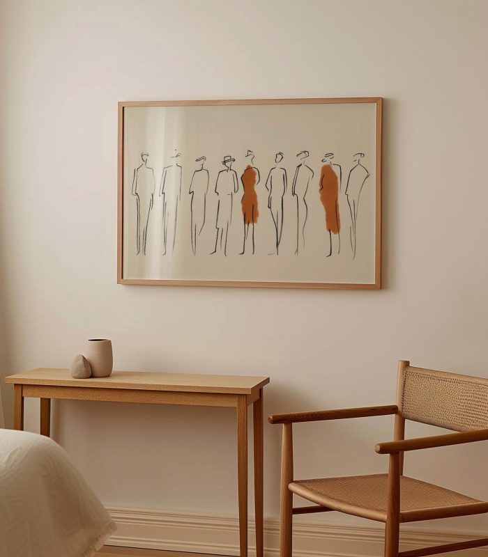 تابلو دکوراتیو مینیمال جمعیت خاموش