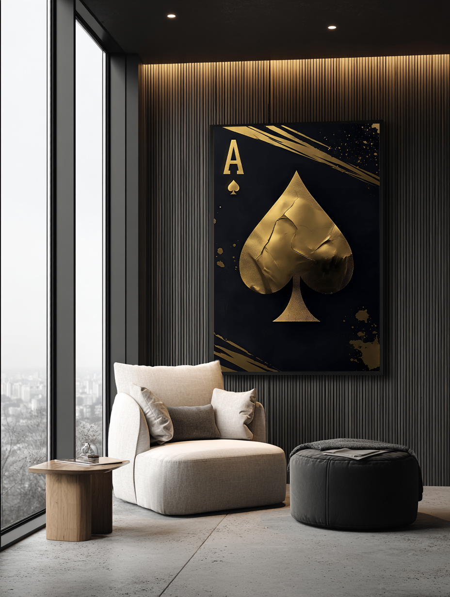 تابلو دکوراتیو آس پیک طلایی