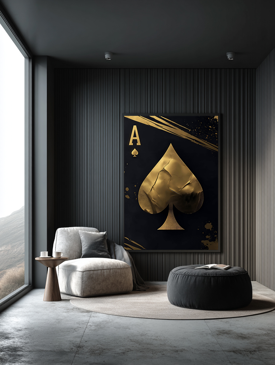 تابلو دکوراتیو آس پیک طلایی