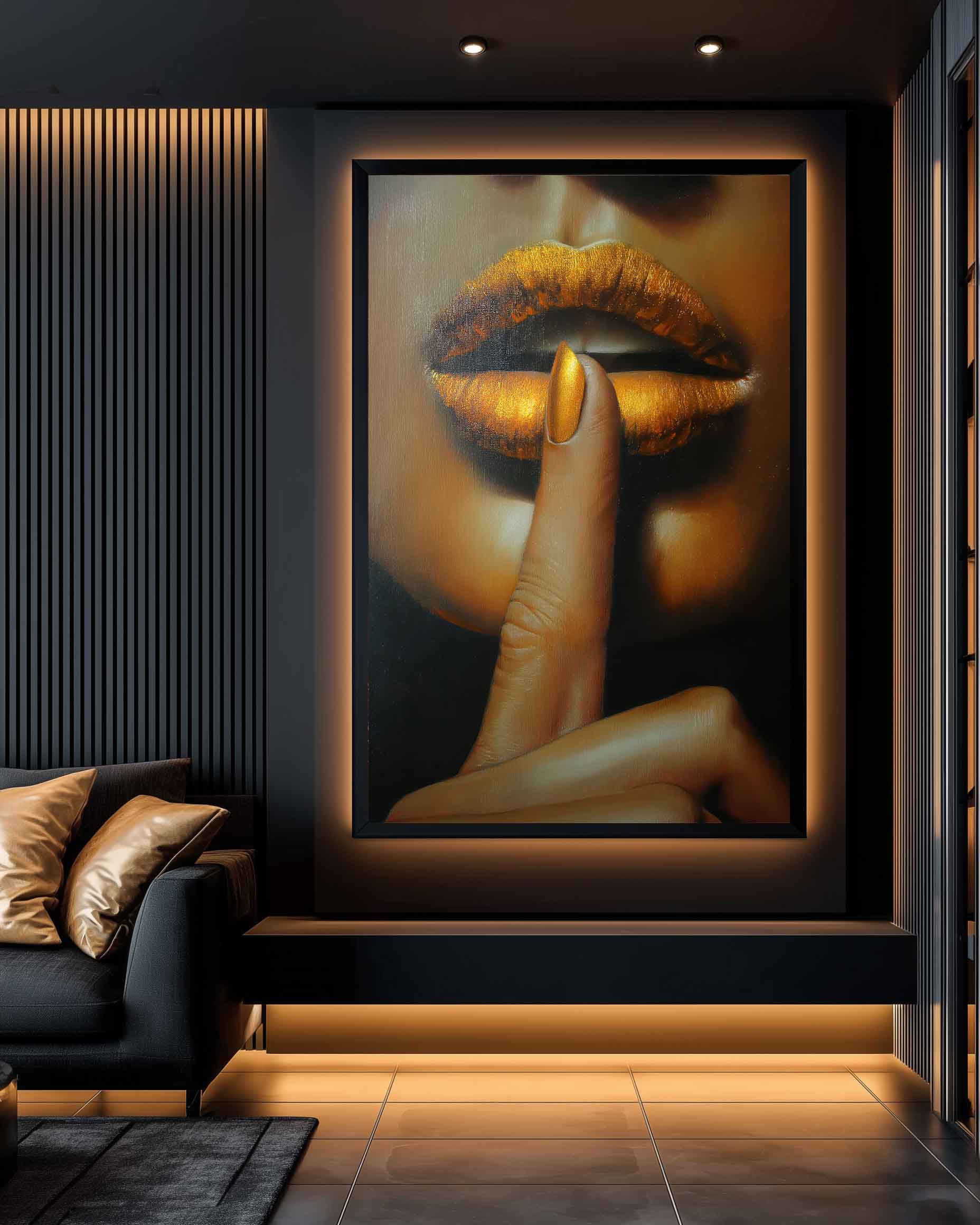 تابلو دکوراتیو مدرن نجوای طلایی