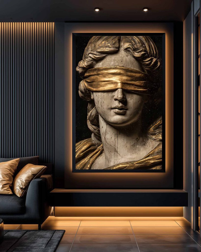 تابلو دکوراتیو بانوی عدالت زرین