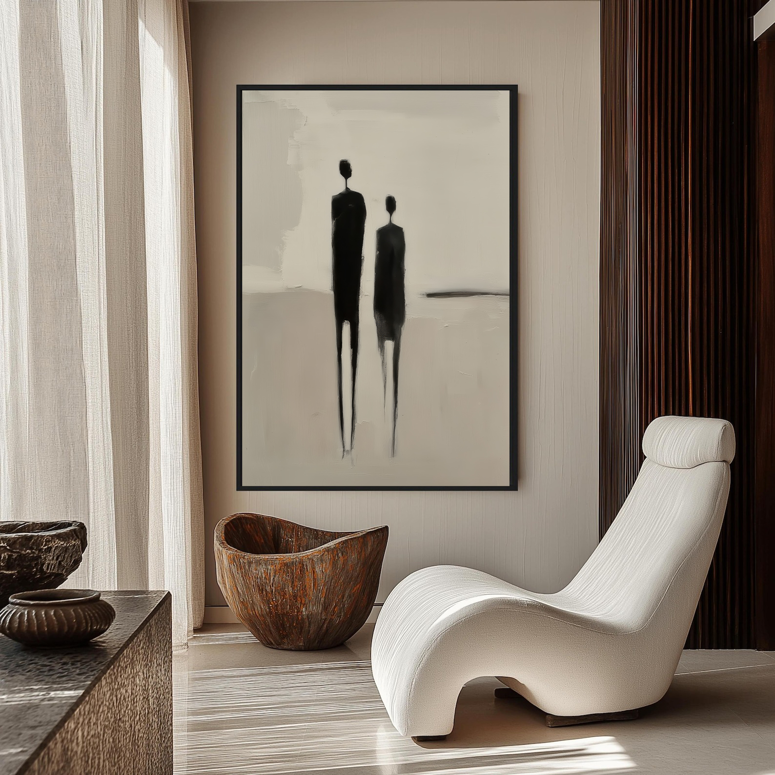 تابلو دکوراتیو آبستره طرح همراهان خاموش