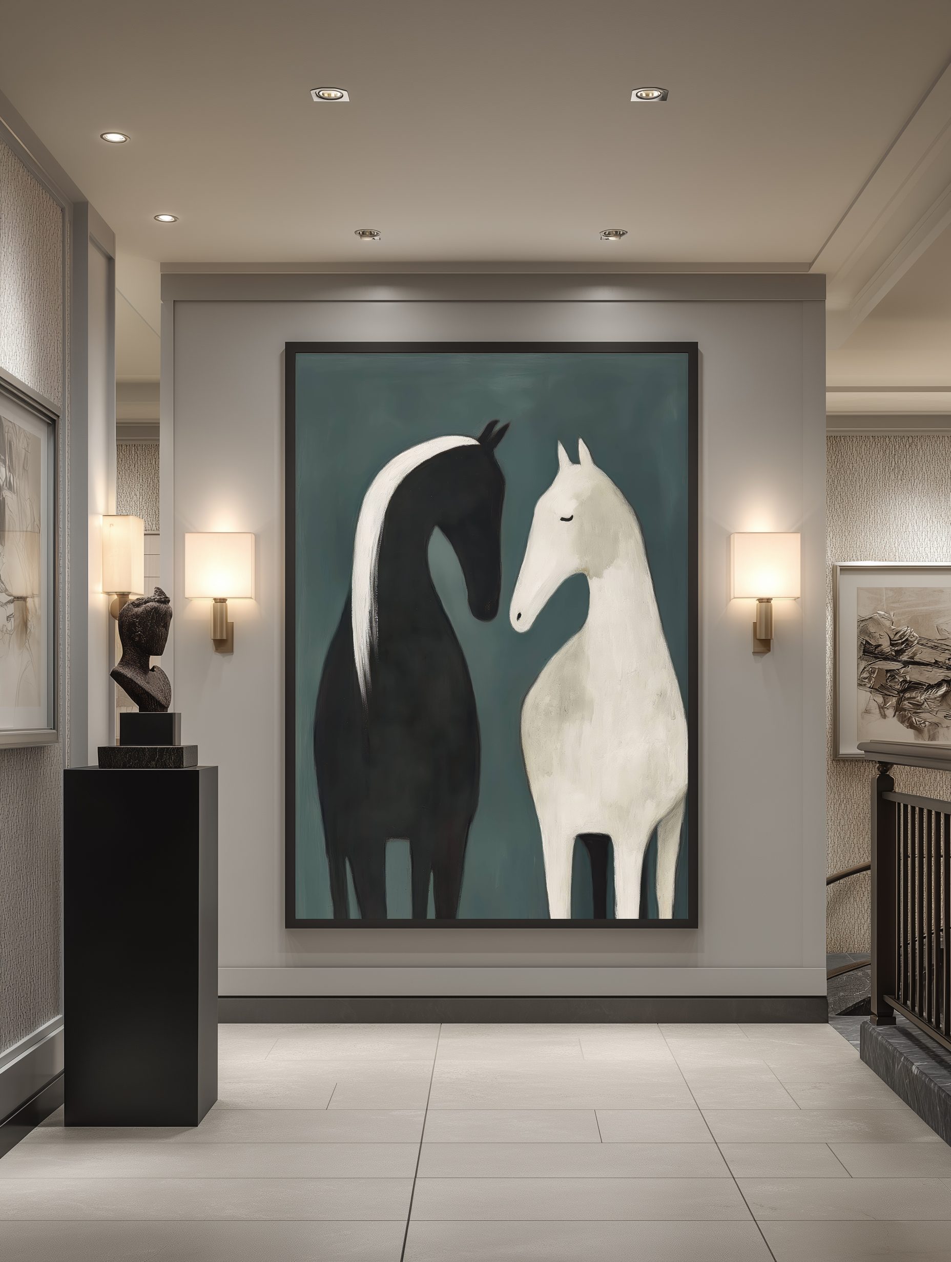 تابلو دکوراتیو اسب‌های مینیمال | مدرن | هنری | مفهومی